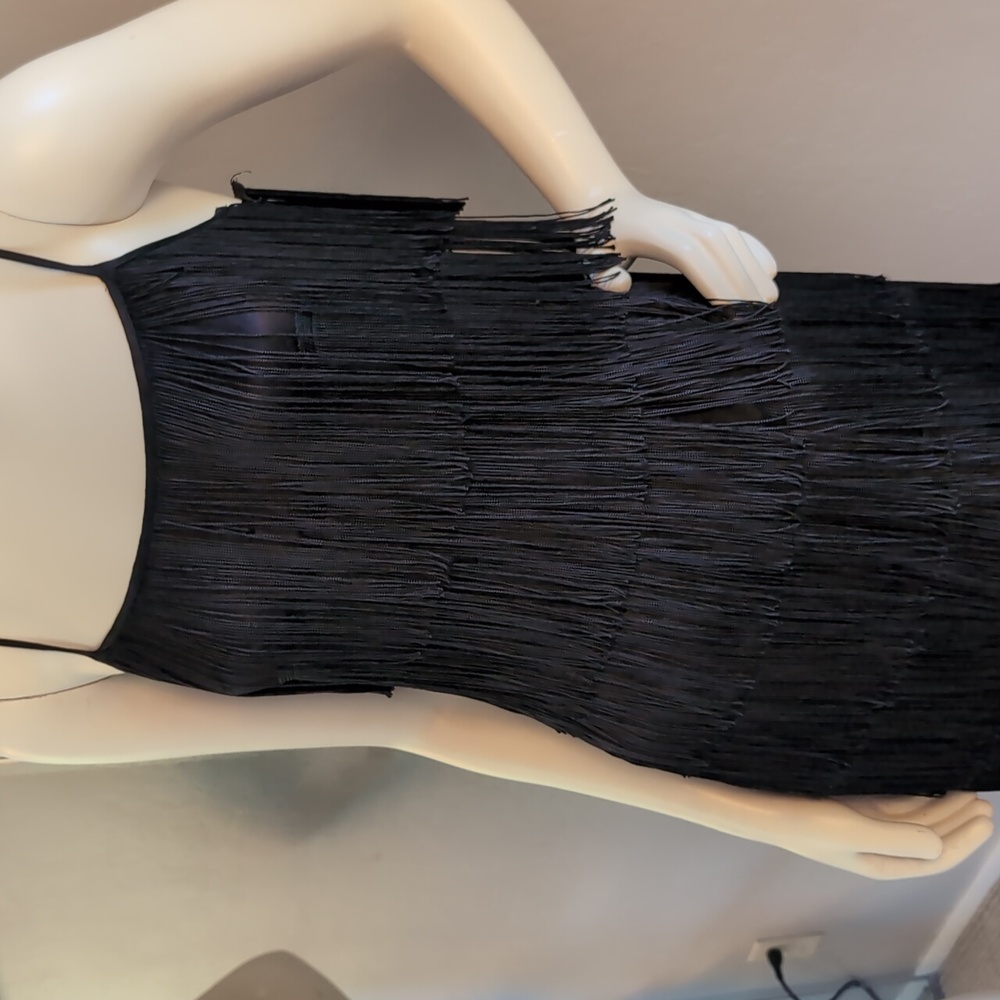 French Connection Flapper Fringe Style Little Bla… - image 4